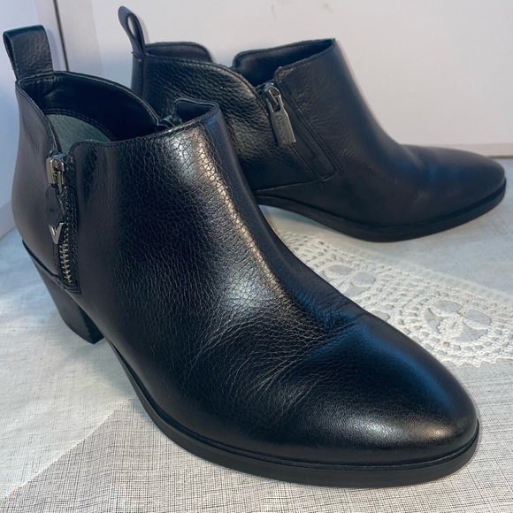 Black Leather Ankle Boots - Picture 1 of 14